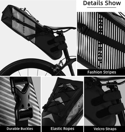 100% Waterdicht IPX7 Fietszadeltas Achterwiel - 10L Capaciteit