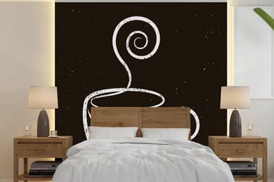 Behang - Fotobehang Coffee - Quotes - Vintage - Krijtbord - Spreuken - Breedte 220 cm x hoogte 220 cm