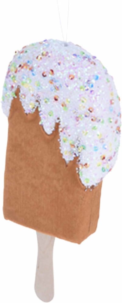 Kersthanger - ijsje - bruin - 18 cm - kunststof - kerstornamenten - Kerstboomversiering kerstornamenten - Kerstversiering