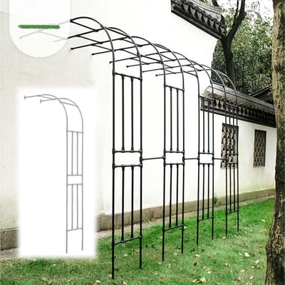 Metalen Tuinboog - Klimplant Steun - Tuin Decoratie - Eenvoudige Montage - 150 x 240 cm - Wit