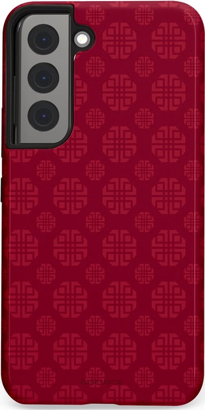 Casetastic Hoesje Geschikt voor Samsung S22 - Stijlvolle Beschermende Duo-layer Case - Oosters Rood