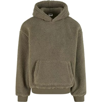 Urban Classics - Oversized Teddy Hoodie/trui - S - Groen