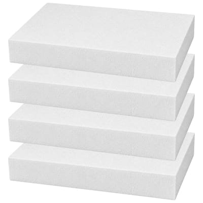 Piepschuim vormen - rechthoek - 4x - 20 x 30 x 4 cm - styropor hobby / DIY vorm - basis knutselfiguren