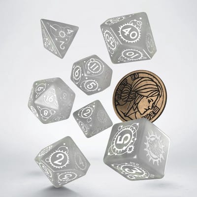 Q-Workshop The Witcher Dice Set - Ciri - The Lady of Space and Time (7 pcs + coin)
