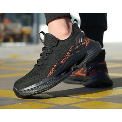 Nouvelles Chaussures de Sécurité Confortables Pour Hommes Bottes Chaussures de Travail Indestructibles Baskets Décontractées Tendance Bottes de Protection de Sécurité pour Hommes 40 orange