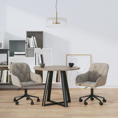 vidaXL - Eetkamerstoelen - draaibaar - 2 - st - fluweel - lichtgrijs