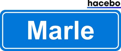 Hacebo - Plaatsnaam Sticker - 29x10 CM - Marle sticker - Verkeersborden sticker - grappige cadeaus - Marle