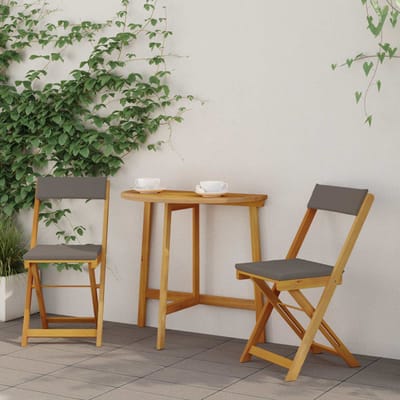 vidaXL - Bistrostoelen - voor - buiten - 2 - st - Donkergrijs - Massief - Acacia - Hout