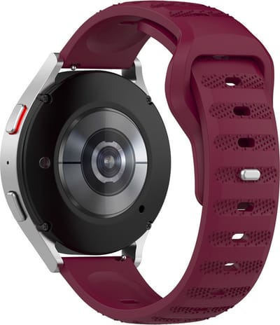 Siliconen bandje - geschikt voor Garmin Venu (2 Plus) / Venu SQ (2) / Vivomove (Style - Sport) / Vivoactive 3 / 5 / 6 / Forerunner 55 / 165 / 245 / 645 / 570 - 42mm - bordeauxrood