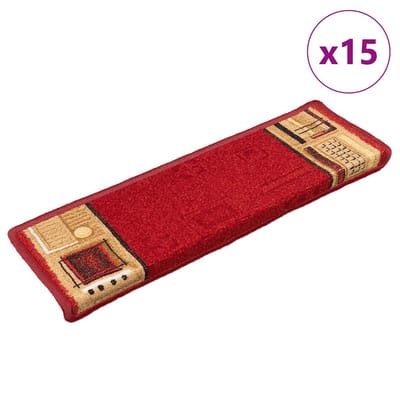 vidaXL - Trapmatten - zelfklevend - 15 - st - 65x21x4 - cm - rood