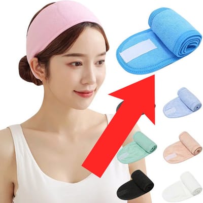 Make Up Hoofdband Wit - Haarband - Om je haren uit je gezicht te houden tijdens het opmaken - 1 Stuk - Licht Blauw