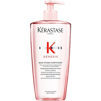 Kérastase Genesis Bain Hydra-Fortifiant Navulbare Shampoo - Versterkende en Hydraterende Anti-Haaruitval Shampoo voor Fijn, Verzwakt Haar - Voordeelverpakking Refillable 500 ml
