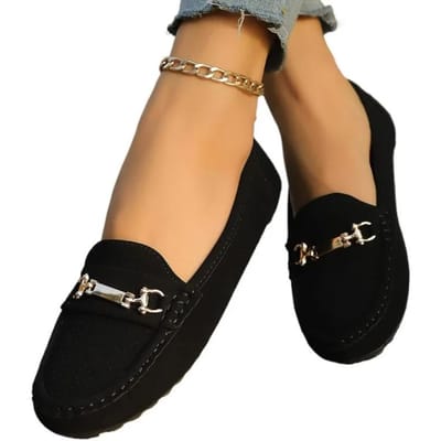 Chaussures pour femmes, mocassins, ballerines, grande taille, décontractées, avec décoration en métal, bout rond, à enfiler, semelle souple. 39 beige