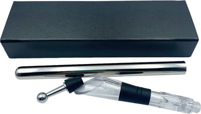 Vinata Fella wijnkoeler stick met wijnstopper - wijnkoeler staaf - flessenkoeler - koelelement fles - wijnschenker