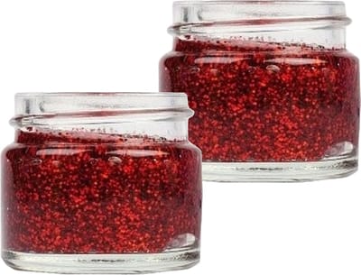 Superstar Glittergel voor lichaam/haar en gezicht - 2x - rood - 15 ml - Glitter schmink