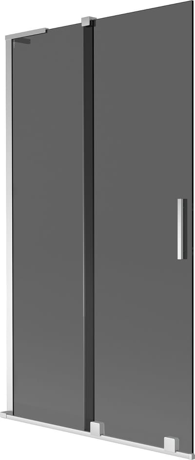 Mexen Velar L badscherm 2-vleugelig schuifbaar 100 x 150 , grafiet, chroom - 896-100-003-41-01