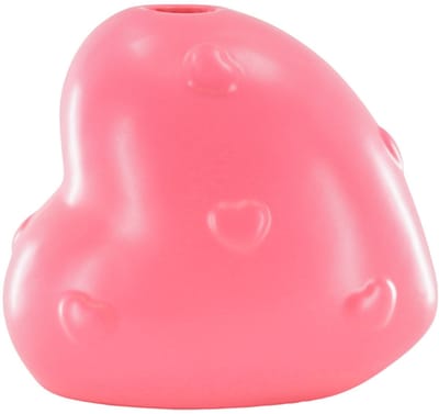 Housevitamin Kaarshouder-Hartjes-Keramiek-Fluor Roze-11x7,5x10 cm.