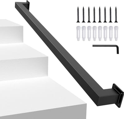 Trapleuning Set - Veiligheidsgreep - Veilig Lopen - Duurzaam Smeedijzer - 420 cm - Mat Zwart