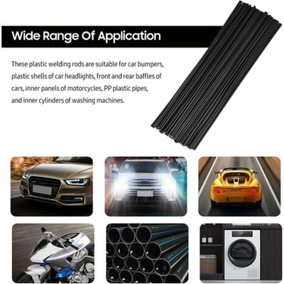 50 STUKS PP Plastic Lasstaven Laag Dichtheid Polypropyleen Platte Staven voor Auto Bumpers Plastic Buizen Auto Schotten (25 cm zwart
