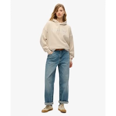 Dames Hoodie Superdry Venue Metallic Relaxed