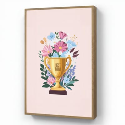 Trofee - Best Mom - Bloemen - Kleurrijk