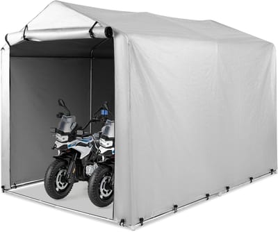 Opbergtent Garage - Carport Tent - Fietsen Opslag - Waterdicht Weerbestendig - 218 x 160 x 164 cm - Zilvergrijs