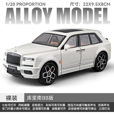 1:20 Rolls Royce Cullinan Black Badge Alliage Métal Moulé Sous Pression Modèle Réduit Voiture Affichage Bureau Ornement Collectionnable Cadeau de Fête Pour Garçon