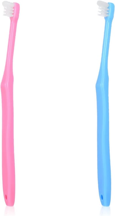 Orthodontische Tandenborstel - Kleine Kop - Precisie Reiniging - Zachte Taps Toelopende Borstels - 2 Stuks - Roze Blauw