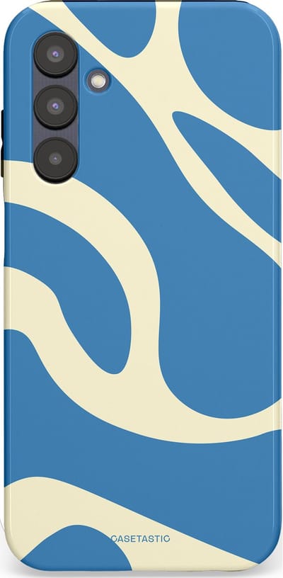 Casetastic hoesje geschikt voor Samsung Galaxy A25 - Dubbellaagse bescherming - Lichtblauwe water vlekken - Fashion Case - Lavendel Crème Lichtblauw
