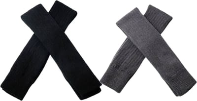 Nivard Beenwarmers - Dames - Overknee - Ballet - Wol - Kniekousen - Leg Warmers - Warm - Zwart + Grijs