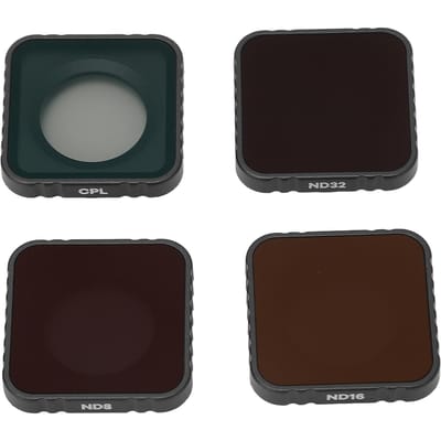 4 in 1 Actiecamera Lensfilter Set Optisch Glas Waterdicht Anti-condens CPL ND8 16 32 Neutraal black