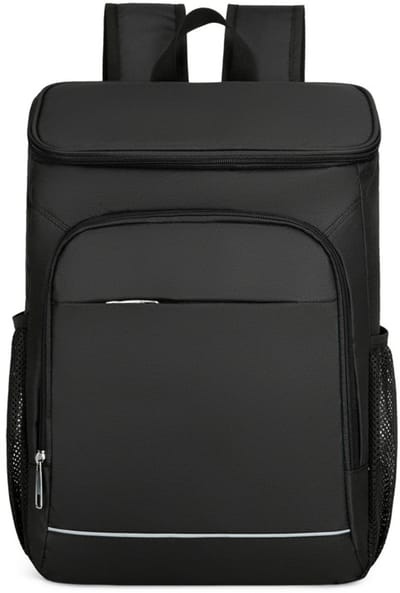 50L Geïsoleerde Koelrugzak – Waterdicht Oxford-stof – Ruime Lunchtas – Met reflecterende strepen – Unisex – Koelrugzak met meerdere vakken – Ideaal voor picknicks, strand, kamperen, wandelen en barbecues – 44 x 30 x 18 cm – Zwart