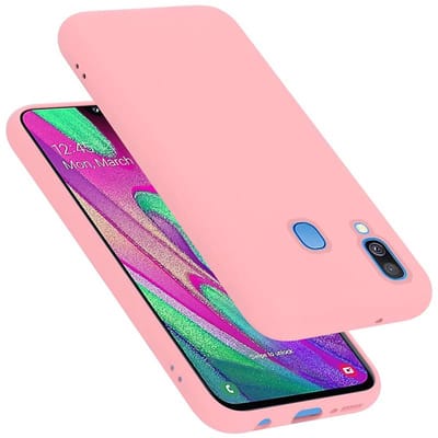 Cadorabo Hoesje geschikt voor Samsung Galaxy A40 in LIQUID ROZE - Beschermhoes gemaakt van flexibel TPU silicone Case Cover