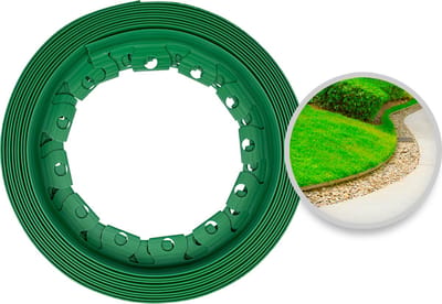 Rubbermagazijn - Borderrand groen - 10 meter - Hoogte 4cm - Met 20 grondpennen