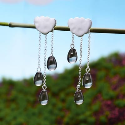 Lotus Fun Echt 925 Sterling Zilver Natuurlijke Kristallen Edelstenen Fijne Sieraden Etnische Wolk Lange Kwast Drop Oorbellen Voor Vrouwen Brincos roodbruin