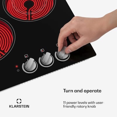 Keramische Kookplaat - Inbouw Kookveld - Snel Koken - Dubbele Zone Functie - 45cm Breed - Zwart