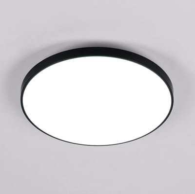 Plafondlamp - 27cm - Klein - LED - 24W - 6500K - Koel Wit Licht - Ronde - Zwart - IP54