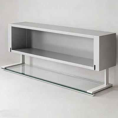 Keuken Wandkast - Glazen Vitrine - Ruimte Besparen - Koolstofstaal Constructie - 60 cm Breed - Wit