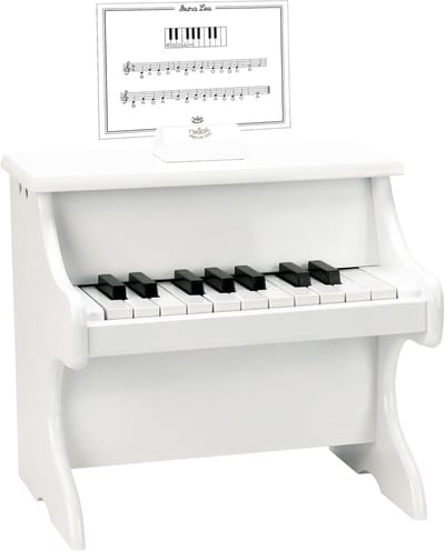 Houten Piano - Muziekinstrument Kinderen - Muziek Ontdekken - 18 Witte Toetsen - 30 x 25 x 30 cm - Wit
