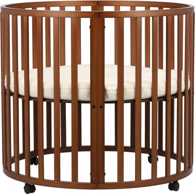 Puck Ronde Box - Walnoot - Inclusief Matras
