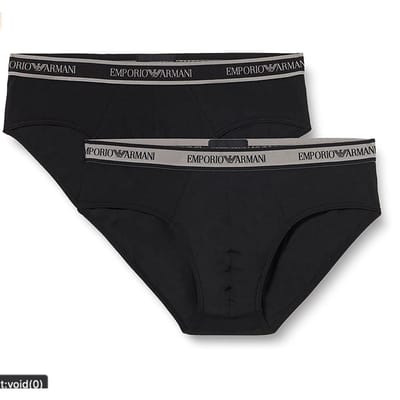 Emporio Armani - Maat S Core Logoband 2P Brief Mannen Onderbroek - NERO/NERO