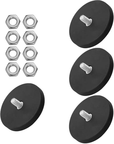 Dailygoods- Magnetische Bevestiging Krasbestendig - Magnetische Houder - Keukenmontage - Digitale Kalender - 4 Stuks - Zwart/Roestvrij Staal