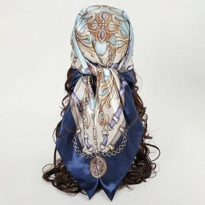 Hip Hop Hijab Sjaal Dames Print Neckerchief Foulard Vierkant Satin Zijde Sjaals Sjaals En Wraps Dame Pashmina Bandana 90x90cm gray