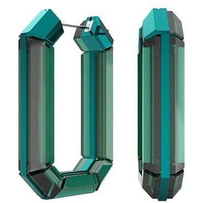 Swarovski Lucent Grote Hoepeloorbellen Damesoorbellen Groen 5633953 Green,F blue