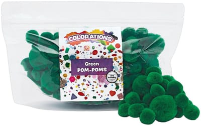 Colorations pompons groen knutselmateriaal 100 stuks - hobby.