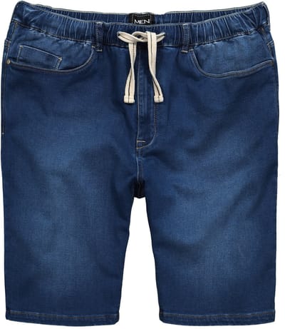Men Plus - Heren - Superstretch jeansbermuda - Blauw denim - Maat 4XL