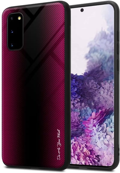 Cadorabo Hoesje geschikt voor Samsung Galaxy S20 in PAARS ROZE - Beschermhoes gemaakt van TPU silicone Case Cover en achterkant van gehard glas