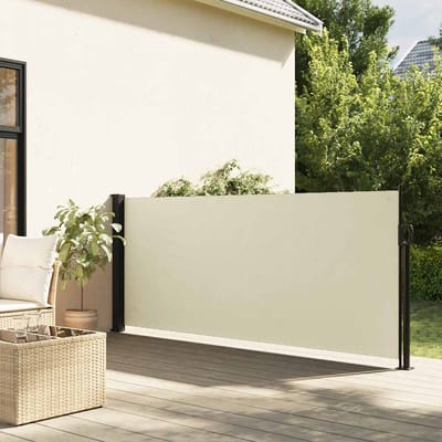 vidaXL - Windscherm - uittrekbaar - 117x300 - cm - crèmekleurig