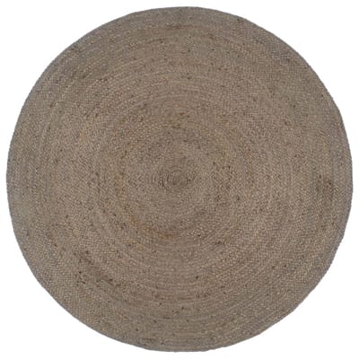 vidaXL - Vloerkleed - handgemaakt - rond - 210 - cm - jute - grijs