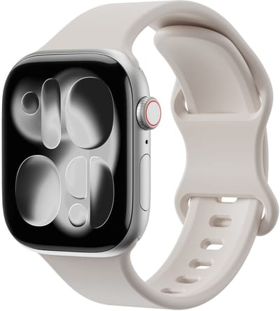 SBG Siliconen Bandje Geschikt voor Apple Watch 1/2/3/4/5/6/7/8/9/10/11/SE/Ultra - 49/46/45/44/42MM - Horlogebandje Sterrenlicht